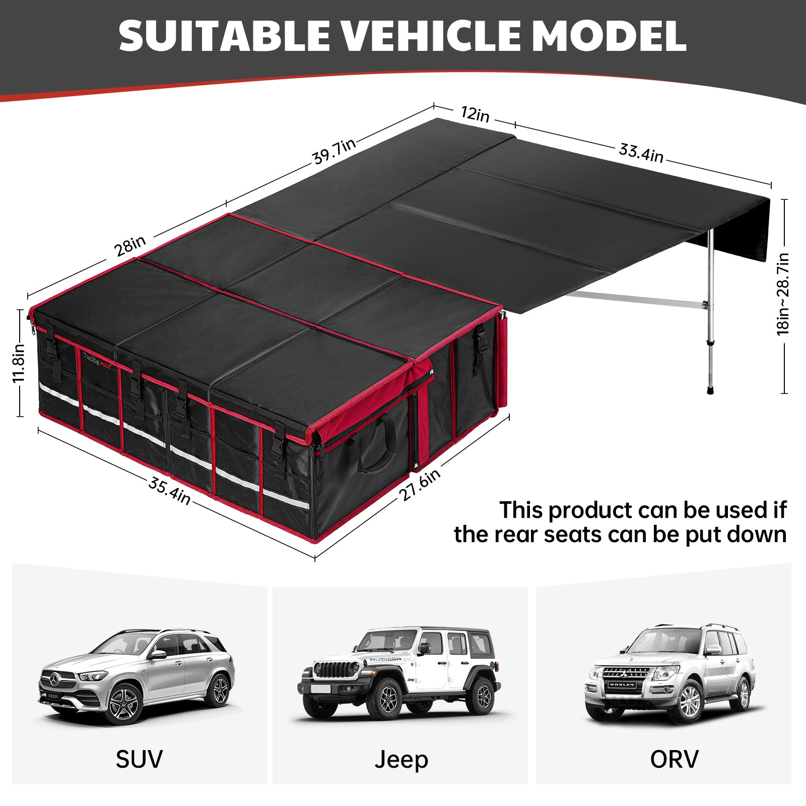 Roamlen Stowbed Set for Two Persons Car Bed with Storagebox