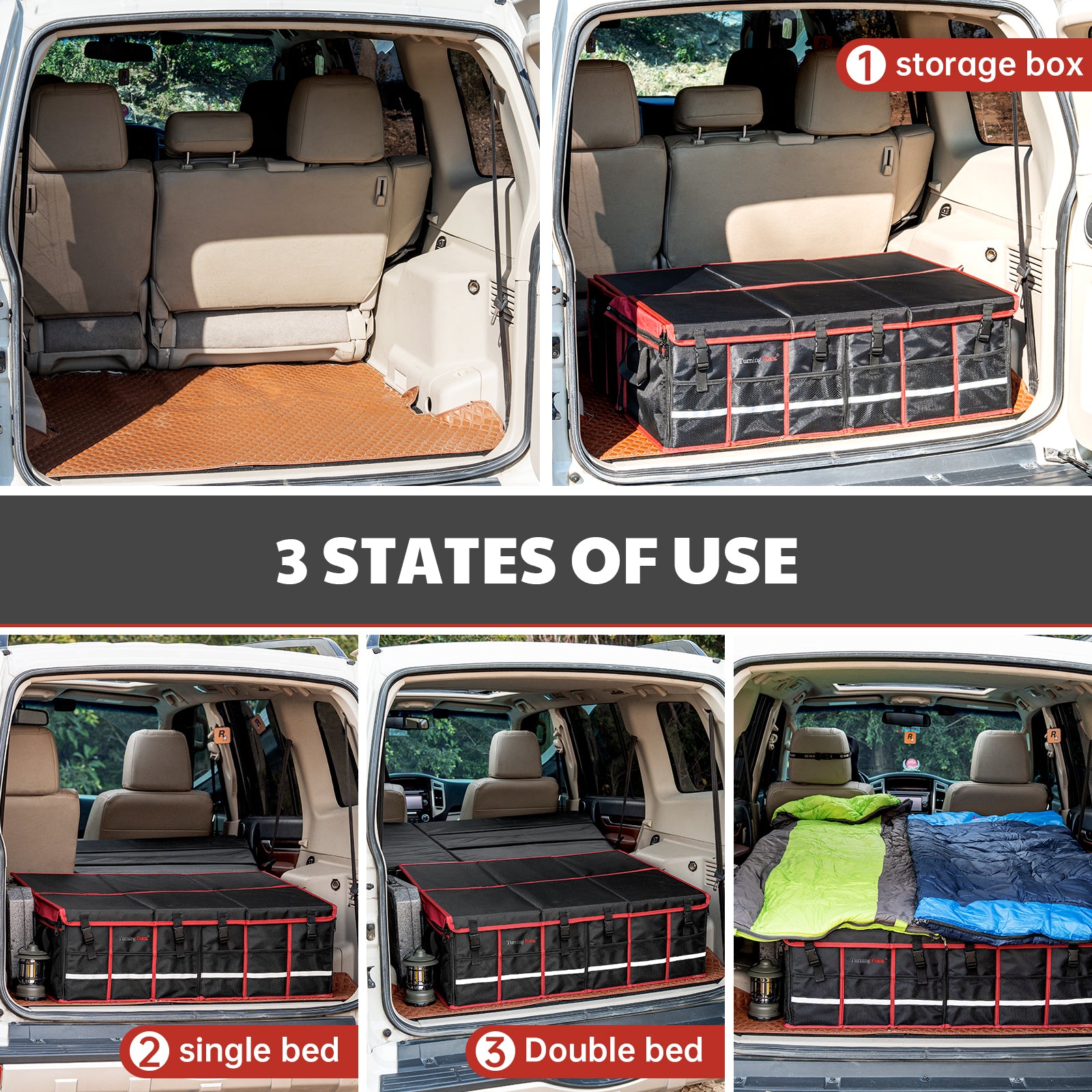 Roamlen Stowbed Set for Two Persons Car Bed with Storagebox